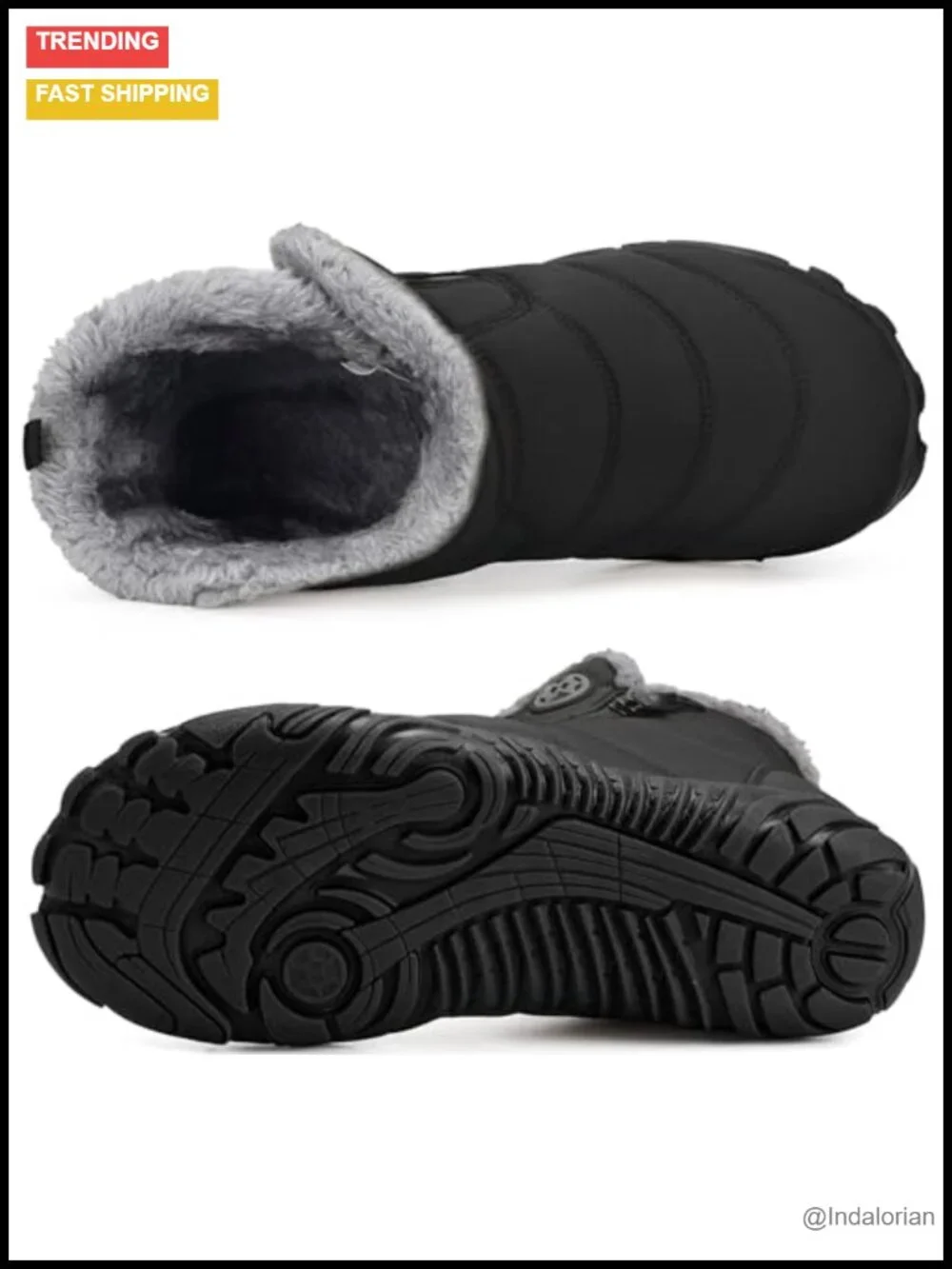 Fur Lined Barefoot Snow Boots - Wide Toe Box Ankle Booties Zero Drop Sole